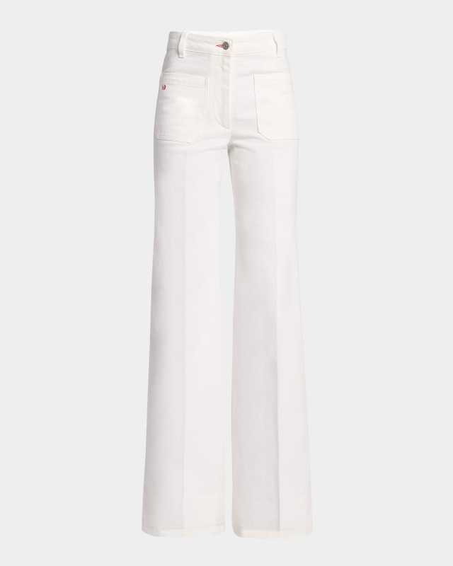 Alina Patch-Pocket Wide-Leg Jeans